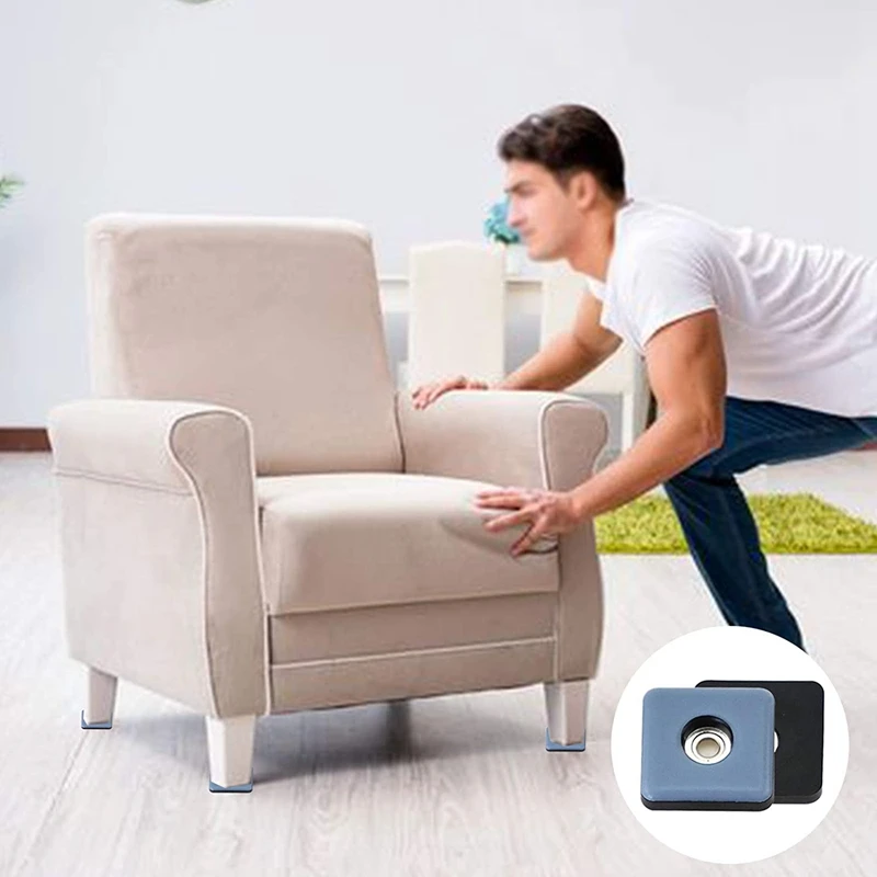 Furniture Sliders for Carpet PTF Furniture Glides Screw-In Square Furniture Moving Slider 25Mm with Screws