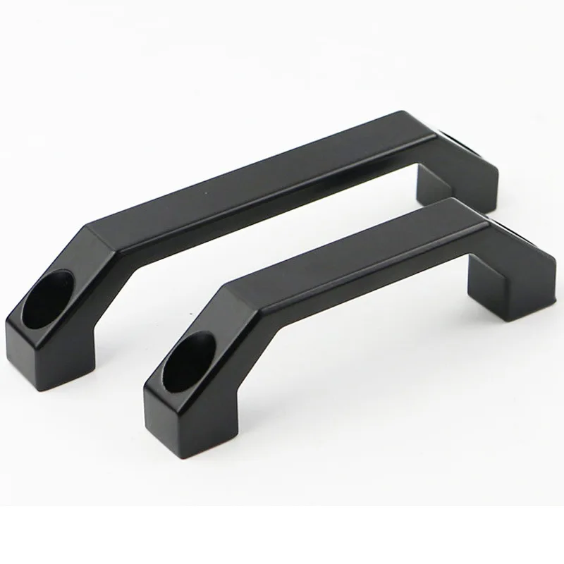 Industrial Aluminum Alloy Handle Thickened Black Square Chassis Cabinet Door Handle Industrial Surface Mounted Small Handle