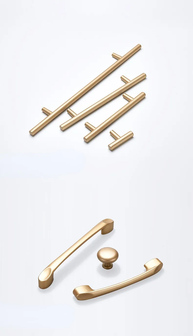 Gold Cabinet Handles Aluminum Alloy Wardrobe Drawer Knobs Furniture Gold Cabinet Pulls Kitchen Handle Hardware