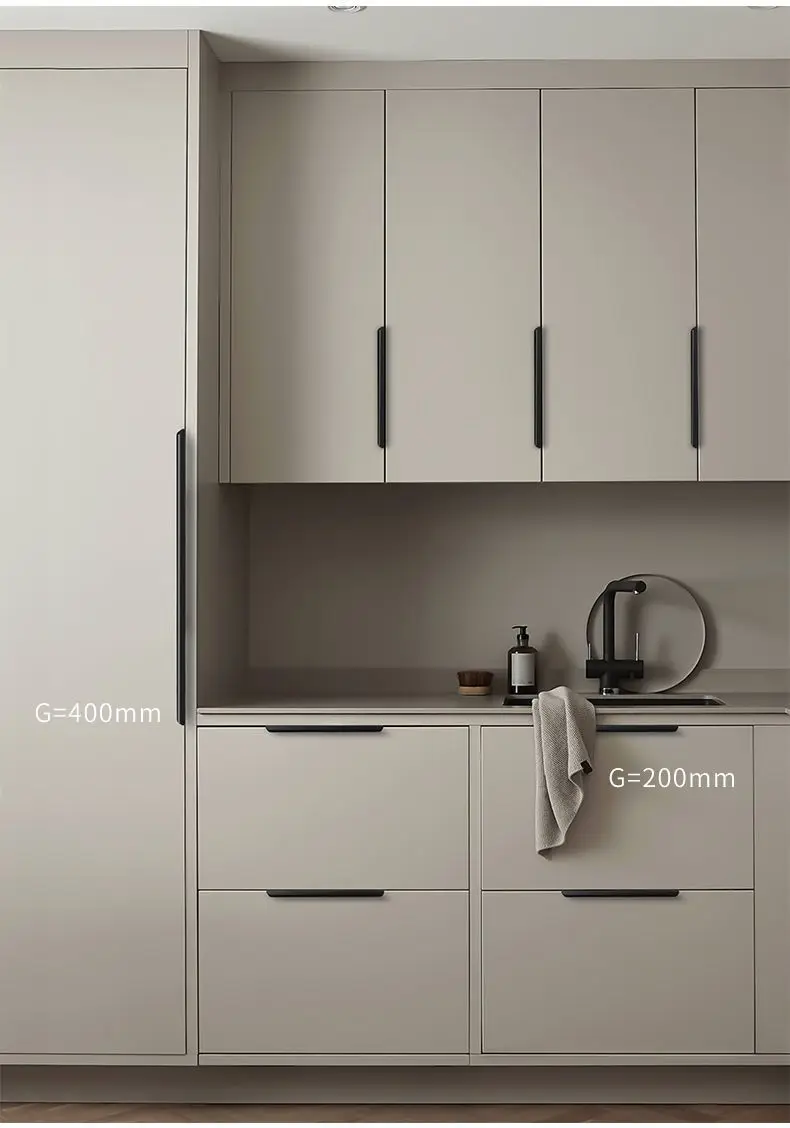 Aluminum Alloy Invisible Handles Black Kitchen Cabinets Pulls Furniture Wardrobe Door Knobs Black Cabinet Pulls