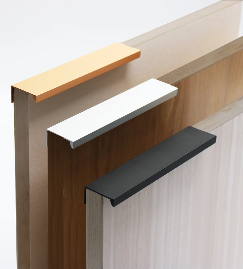 Black Silver Orange Gold Hidden Cabinet Handles Stainless steel  Kitchen Cupboard Pulls Drawer Knobs  Furniture Handle