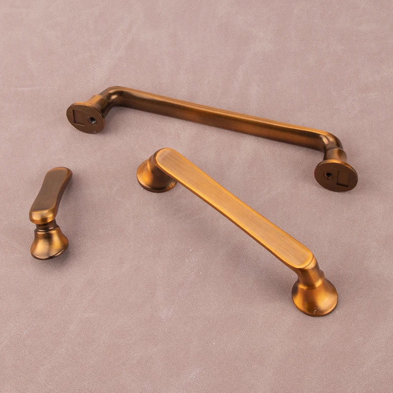 Modern minimalist zinc alloy gold long handle furniture hardware kitchen cabinet knob coffee pull handle
