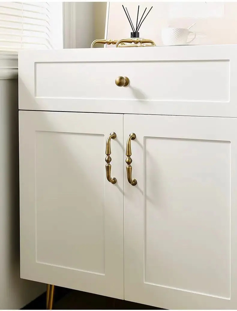 Solid Brass Vintage Handles Kitchen Cabinet Handles Drawer Knobs Antique Cupboard Door Wardrobe Pulls Furniture Handle Hardware