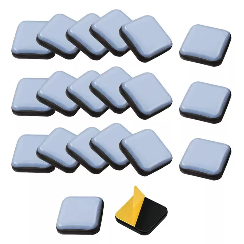 20 PCS Furniture Sliders PTFE Self Adhesive Furniture Moving Pads Square Floor Protection Pad Silent Move Furniture Feet
