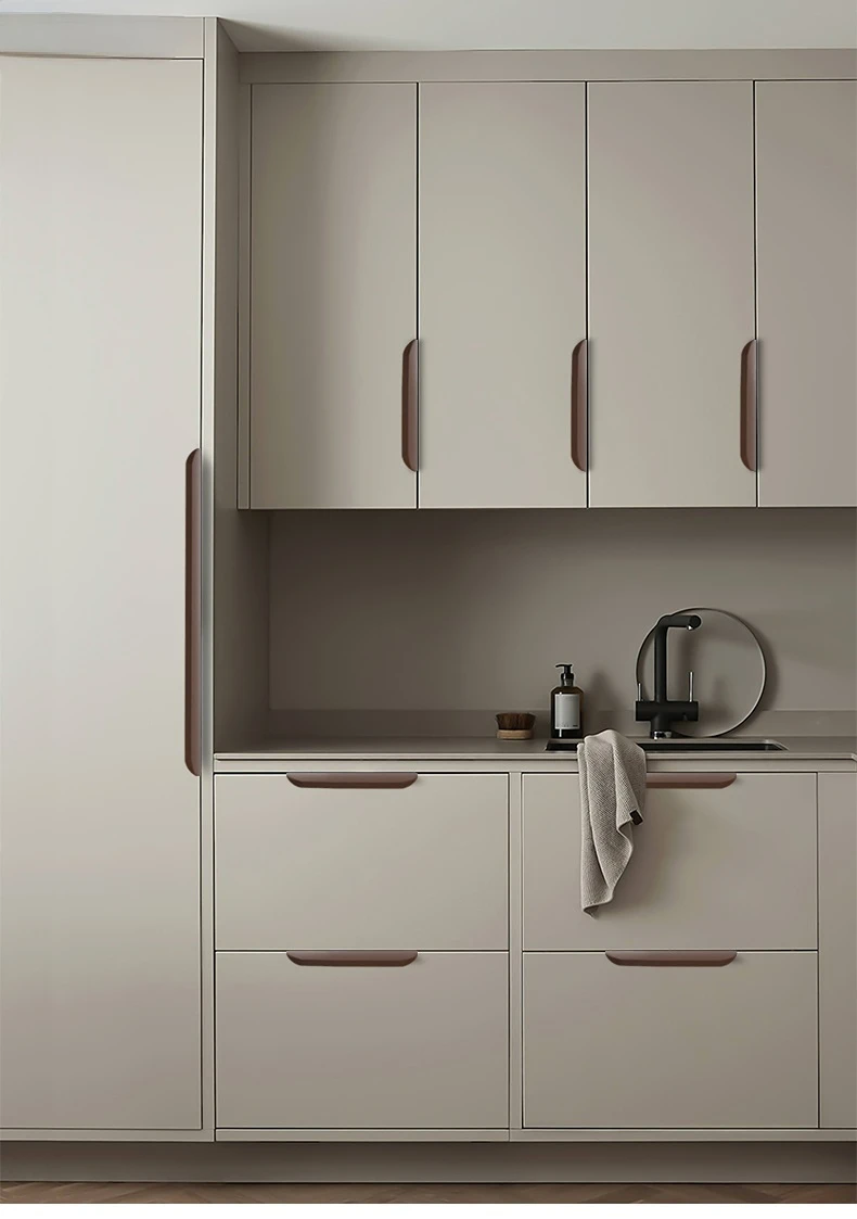 Morandi Color Hidden Handle for Furniture Kitchen Cupboard Pulls Aluminum Alloy Closets Cabinet Long Handles Dresser Drawer Knob