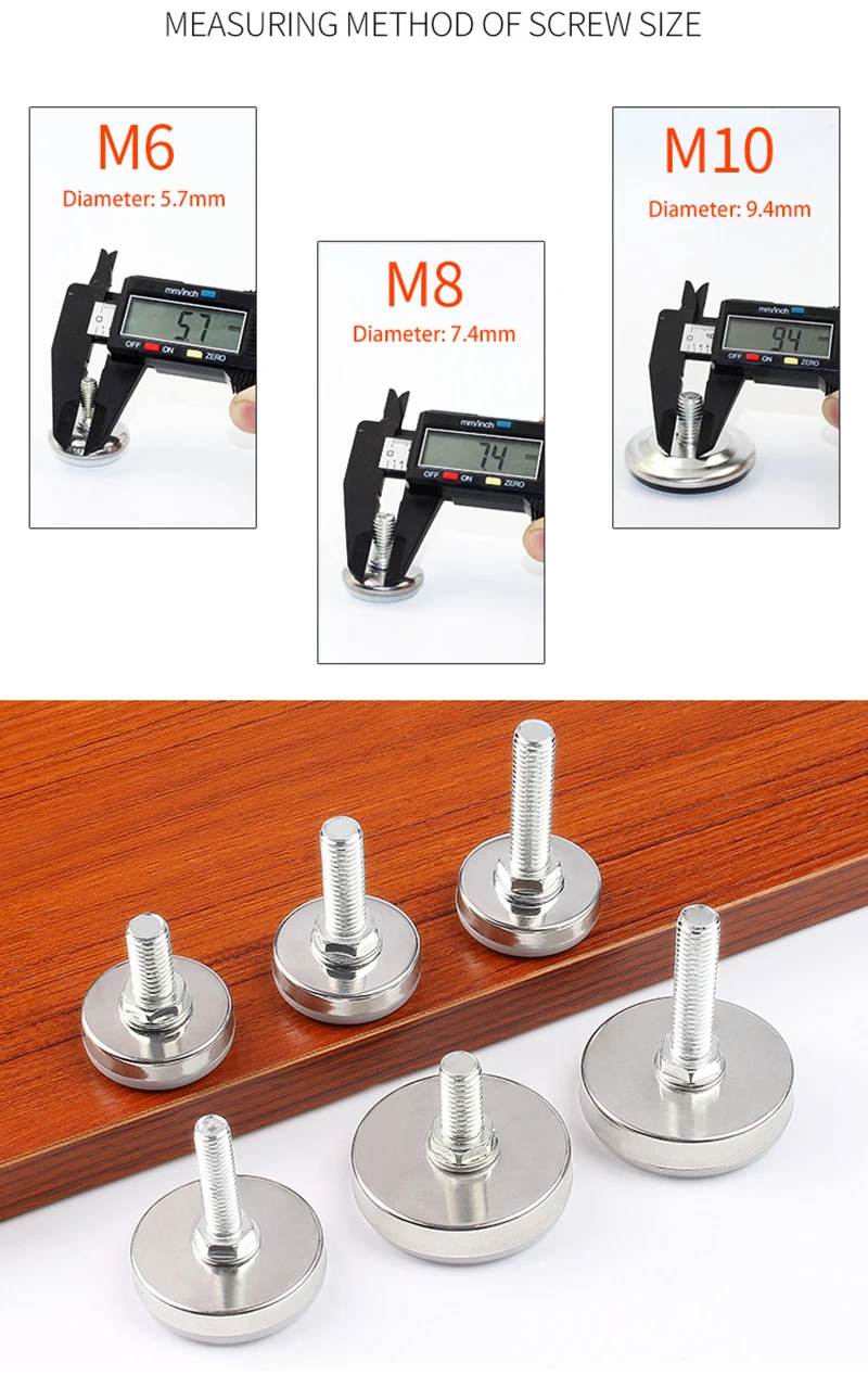 Stainless steel Adjustable Furniture Feet Nylon Base Levelers, for Sofa, Table, Chair, Cabinet, Workbench of Leveling feet