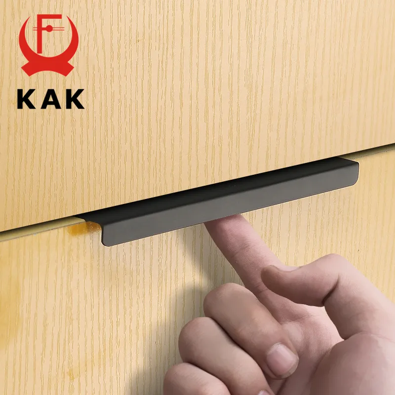 KAK Zinc Alloy Modern Embed Knobs Kitchen Cabinet Cupboard Door Drawer Hidden Handles Wardrobe Hidden Pulls Furniture Hardwre