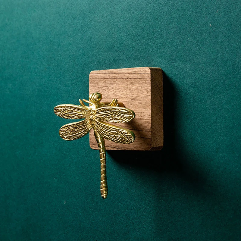 Dragonfly/Butterfly Shape Brass Door Knobs Furniture Cupboard Drawer Pulls Dresser Wardrobe Kitchen Cabinet Handles