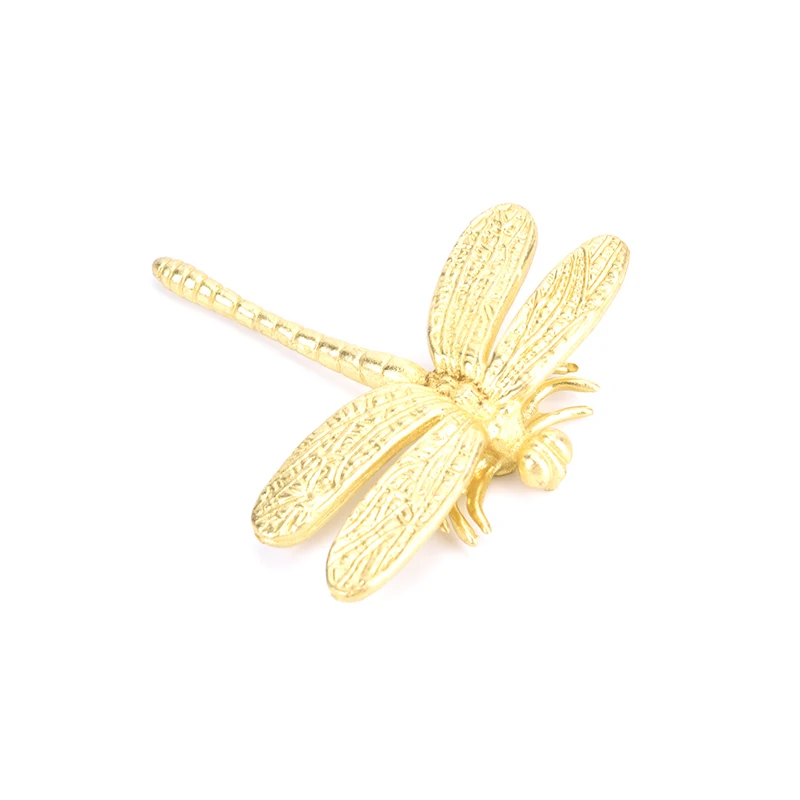Dragonfly/Butterfly Shape Brass Door Knobs Furniture Cupboard Drawer Pulls Dresser Wardrobe Kitchen Cabinet Handles