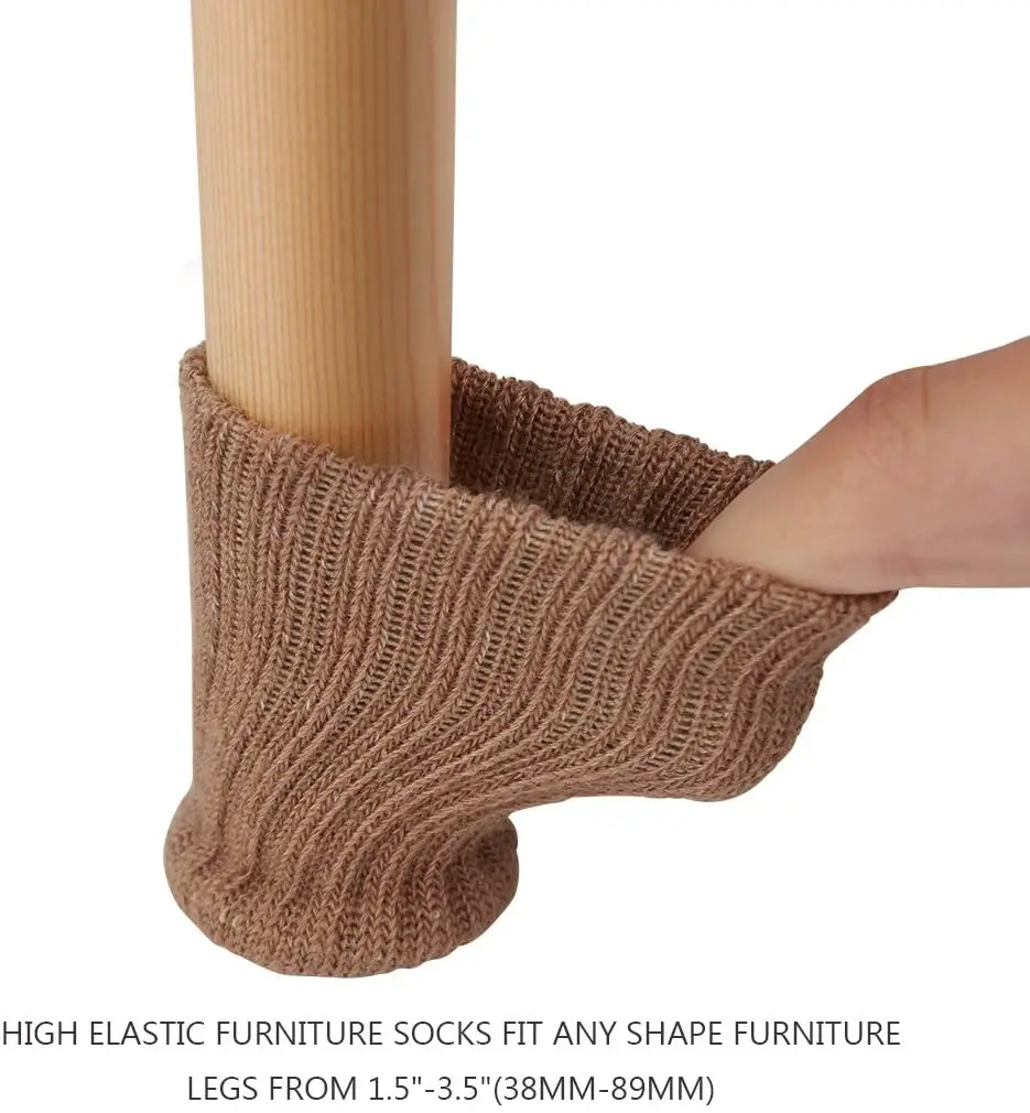 24Pcs Table Leg Socks Knitted Chair Leg Cover Floor Protectors Furniture Legs Table Chair Leg Protector Cover Legs For Furniture