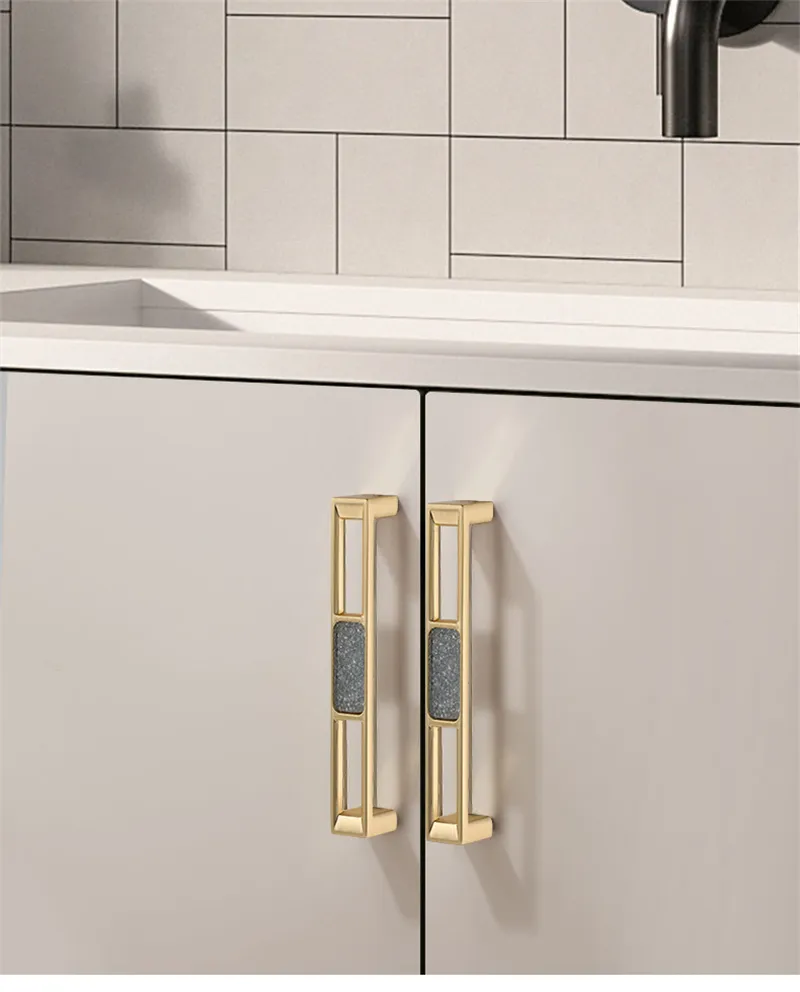 Zinc Alloy Gold Diamond Cabinet Knobs Kitchen Door Handles Drawer Cupboard Door Handle Cabinet Handles for Furniture Hardware
