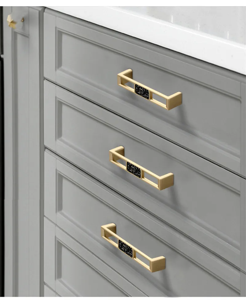Zinc Alloy Gold Diamond Cabinet Knobs Kitchen Door Handles Drawer Cupboard Door Handle Cabinet Handles for Furniture Hardware