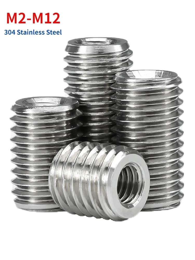 M2 M2.5 M3 M4 M5 M6~M12 304 Stainless Steel Inside Outside Thread Adapter Screw Sheath Thread Insert Sleeve Conversion Nuts