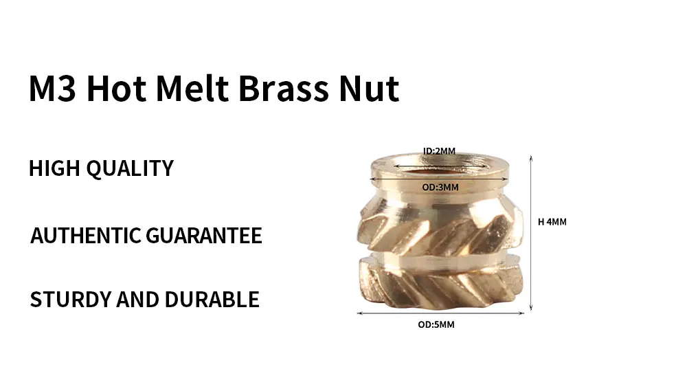 Heat Insert Nut Iron Tip TS100 Soldering Iron Tip Insert Internal Thread Head M2-M8 Brass Hot Melt Insert Nut Insertion Kit