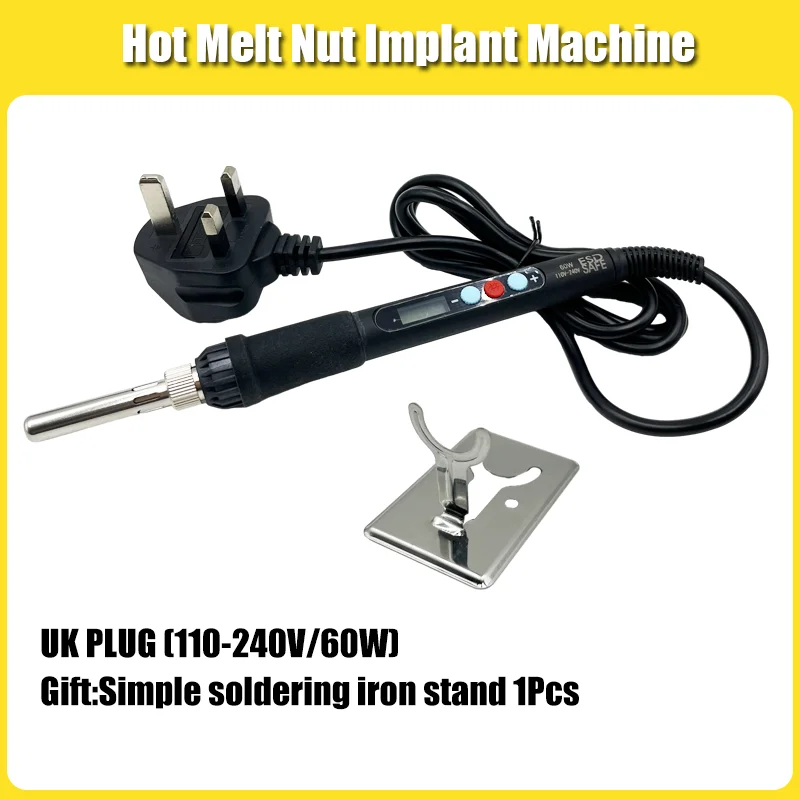 Hot Melt Nut Implant Machine Copper Nut M2 M3 M4 M5 M6 M8  Heat Melt Insert Nuts Soldering Iron Tip for 3d Printing Plastic Kit
