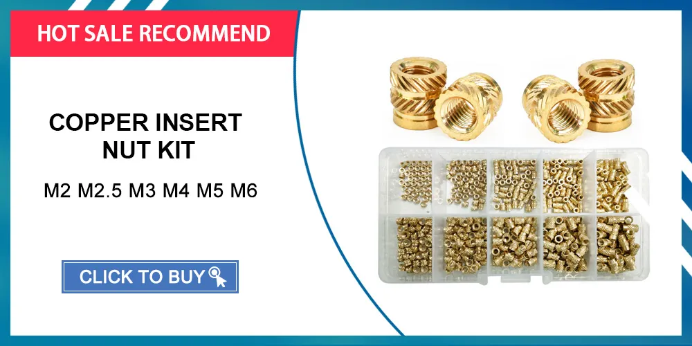 Hot Melt Insert Nuts Laptop M2 M3 M4 M5 Melting Knurled Thread Heating Injection Molding Embedment Copper Nut 3D Printer Brass