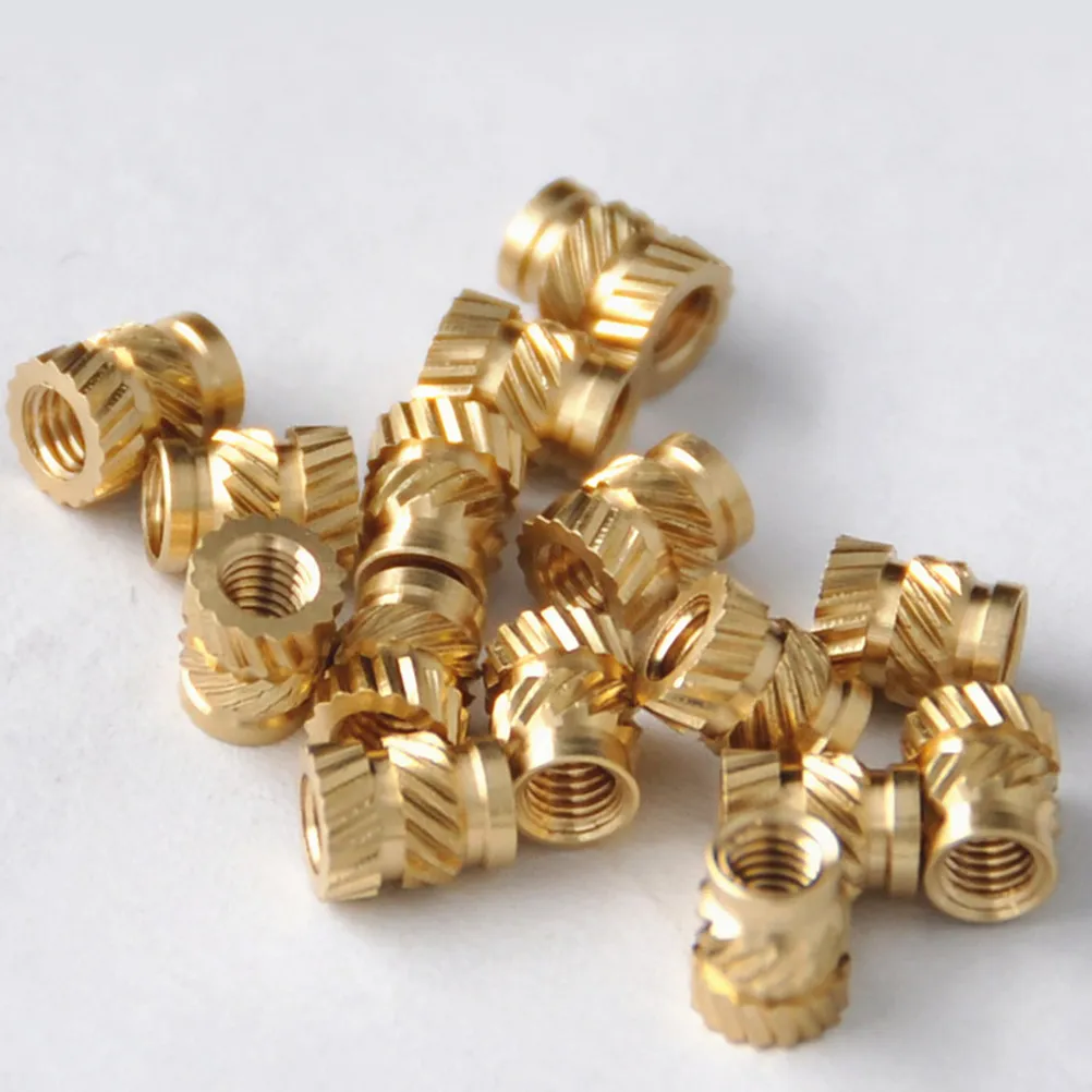 50/100 M3 M3*5.7-OD4.6 Brass Hot Melt Insert Knurled Nut Thread Heat Molding Double Twill Injection Embedment Nut For 3D Printer