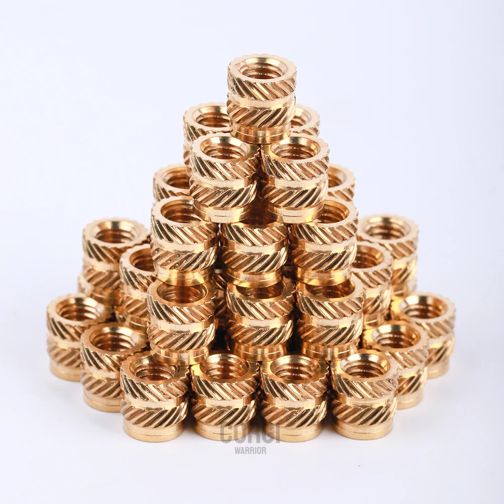 Brass Insert Nut 10/100 Pcs M1 M1.2 M1.4 M2 M2.5 M3 M4 M5 M6 M8 Thread Knurled Heat Metal Female Injection Inserts 3D Print Nuts