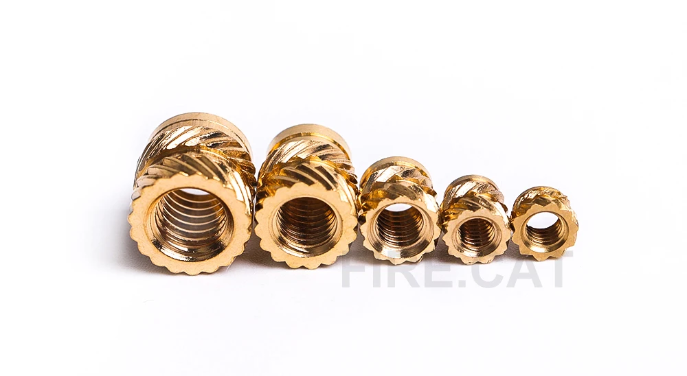 100/10 Pcs Hot Melt Thread Knurled Brass Heat Insert Nut  M1 M1.2 M1.4 M2 M2.5 M3 M4 M5 M6 M8 Copper Embedment Embed Parts Nuts