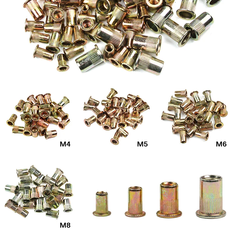10/20/50PCS M3 M4 M5 M6 M8 M10 M12 Rivet Nuts Tools Carbon Steel Rivnuts Blindnuts Nuts Insert Rivet Multi Sizes Tools