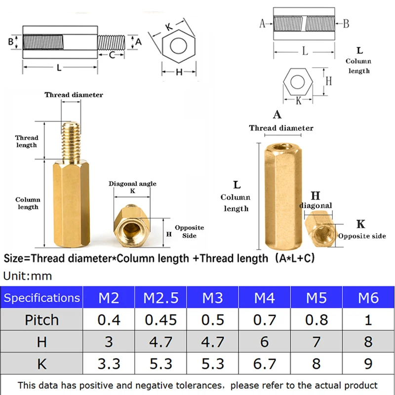 240~120pcs M2 M2.5 M3 M4 Male Female Brass Hex Column Standoff Support Spacer Pillar Screw Nut For PCB Board Assortment Kit