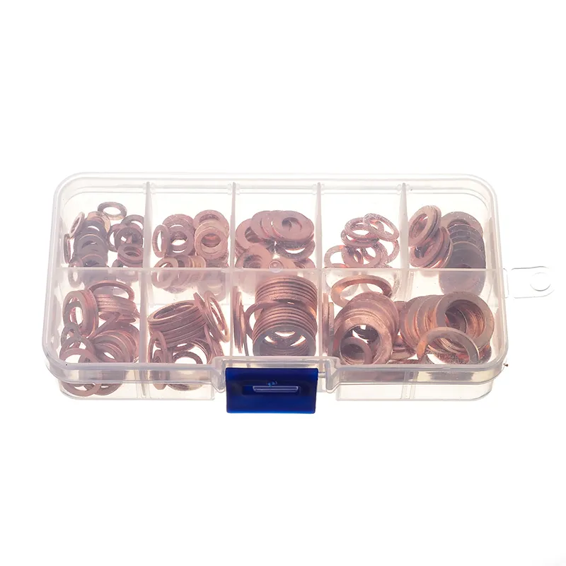300/280/200/100Pcs Washer Copper Sealing Solid Gasket Washer Sump Plug Oil For Boat Crush Flat Seal Ring Tool