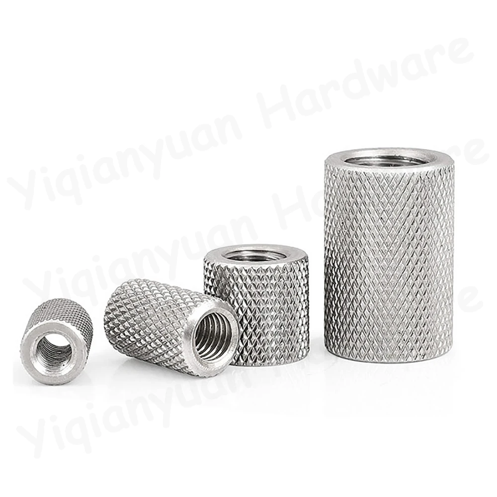 M3 M4 M5 M6 M8 M10 M12 M14 M16 Coarse Thread SUS304 Stainless Steel Extend Long Knurled Round Coupling Nuts Joint Sleeve Nut