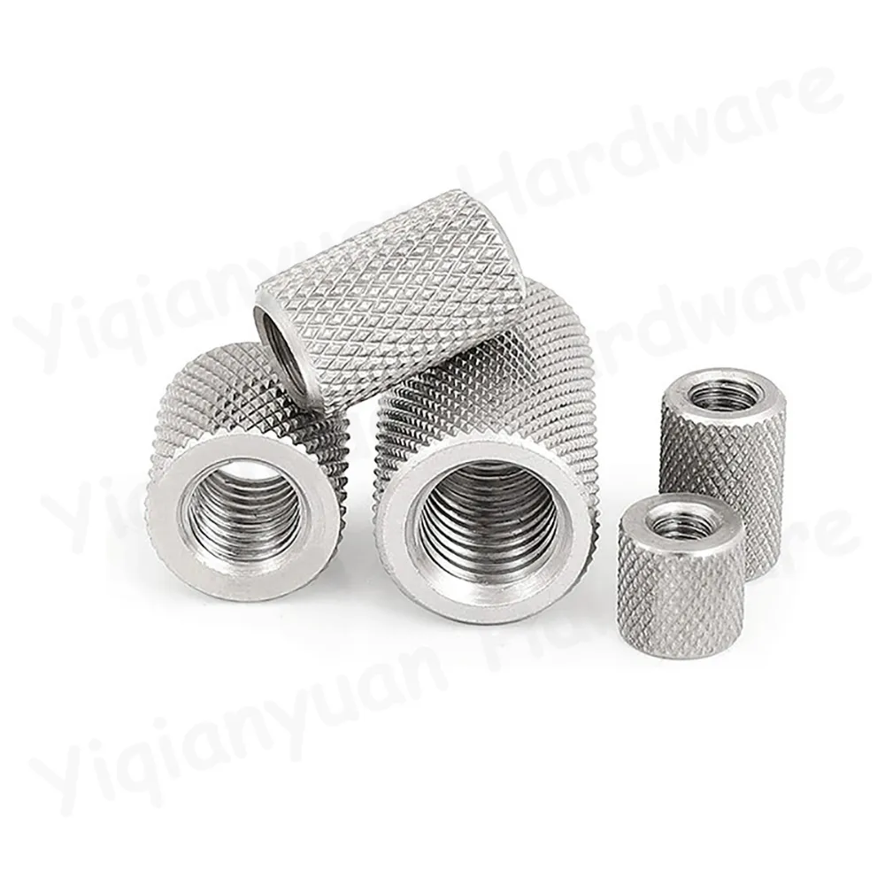 M3 M4 M5 M6 M8 M10 M12 M14 M16 Coarse Thread SUS304 Stainless Steel Extend Long Knurled Round Coupling Nuts Joint Sleeve Nut