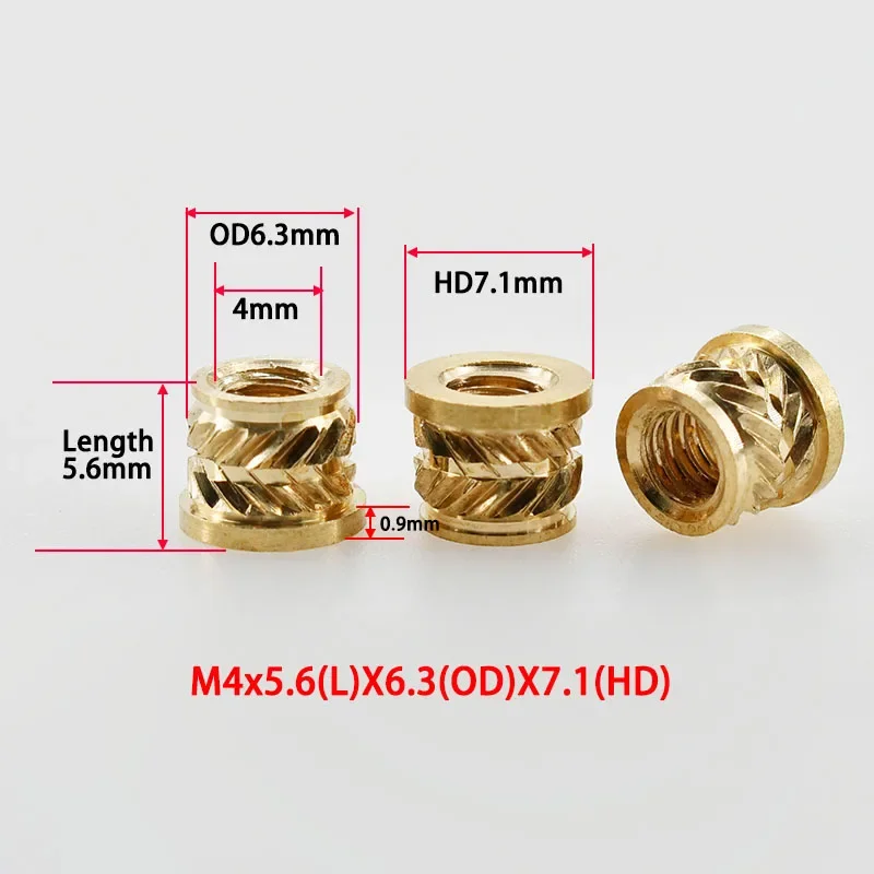 M2 M2.5 M3 M4 M5 M6 M8 Flange Insert Nut Brass Metric Threaded Nutsert Hot Melt Heating Embedded Injection 3D Printer Insertnut