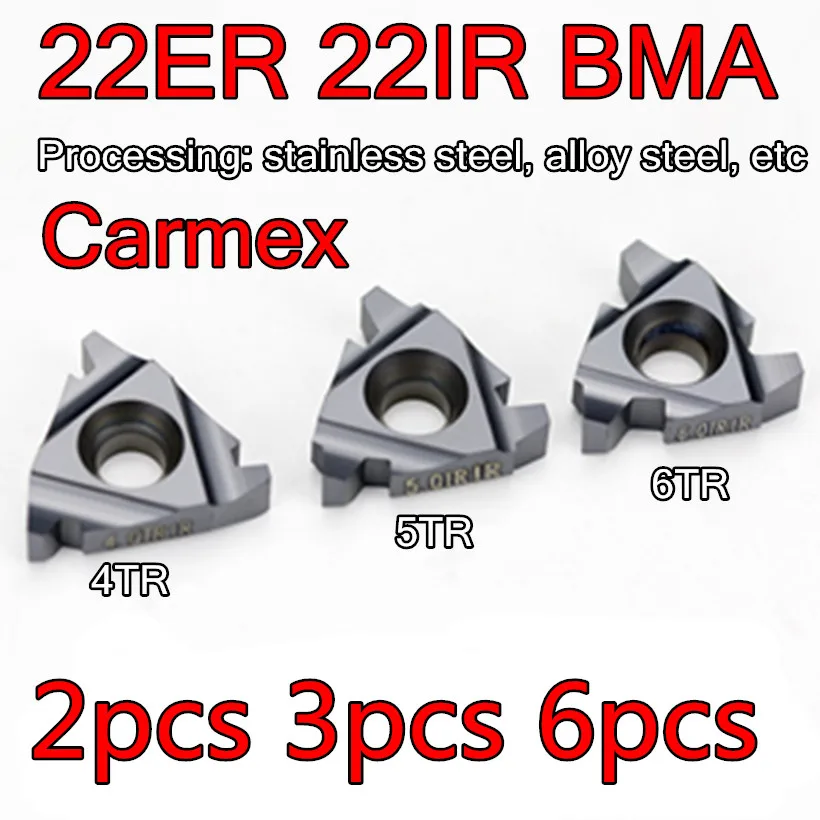 22ER 4TR 5TR 6TR BMA  22IR 4TR 5TR 6TR  BMA 2pcs 3pcs 6pcs Carmex carbide insert Processing stainless steel and steel