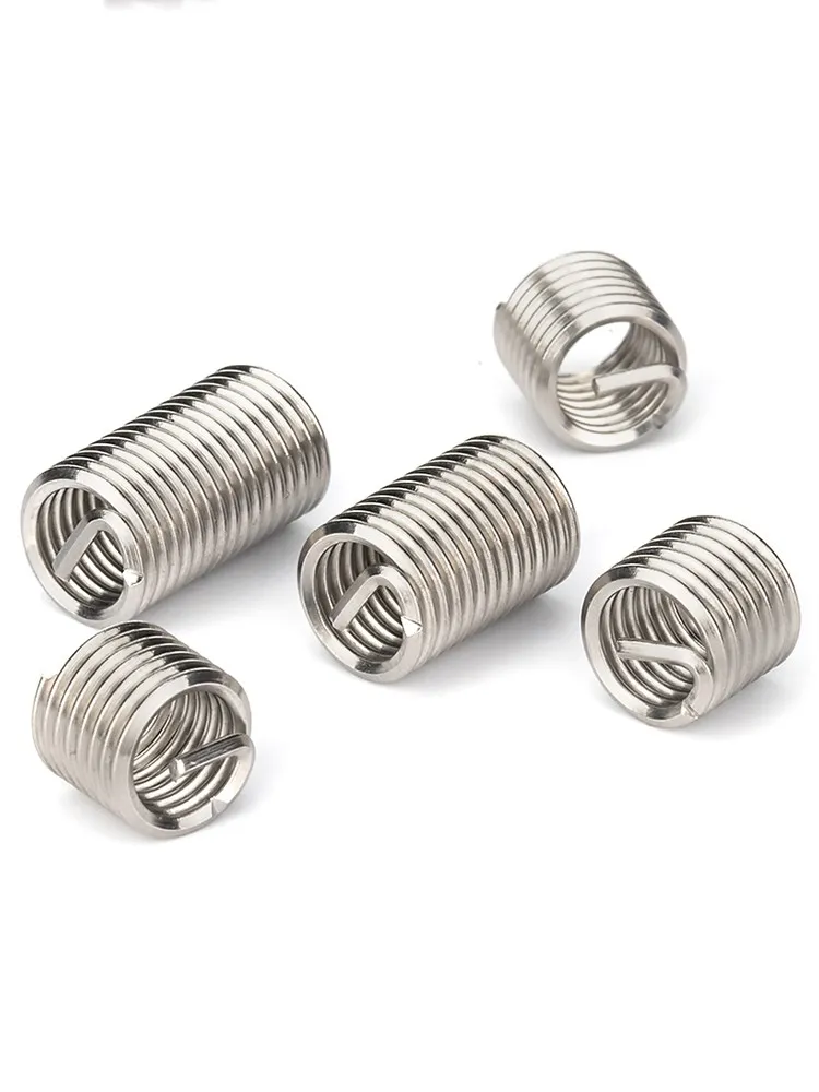 10/50/100pcs M2M3M6M8M10 Thread Insert 304Stainless Steel Wire Screw Sleeve Screw Bushing Helicoil Wire Thread Repair Inserts
