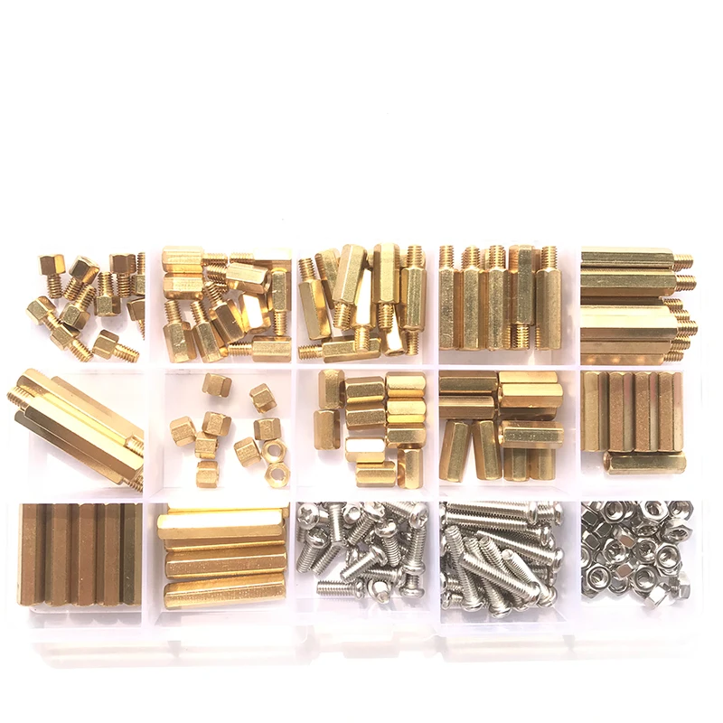 PCB Spacer M2 M2.5 M3 M4 M5 M6 Hex Brass Male Female Standoff Spacer with Screw Nut Kit Thread Pillar Mount Male Female Spacer