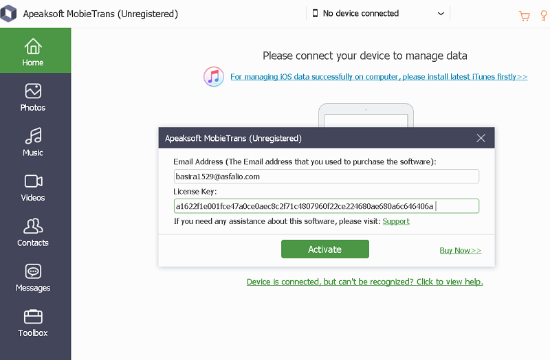 Apeaksoft MobieTrans License Key