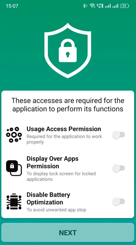 AppLock PRO App Intial Screen