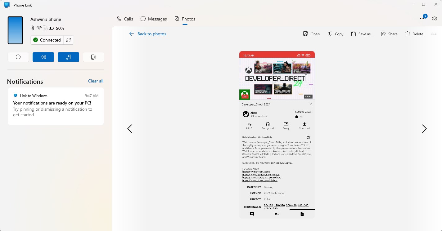 Windows 11's Phone Link app will allow you to copy text from images