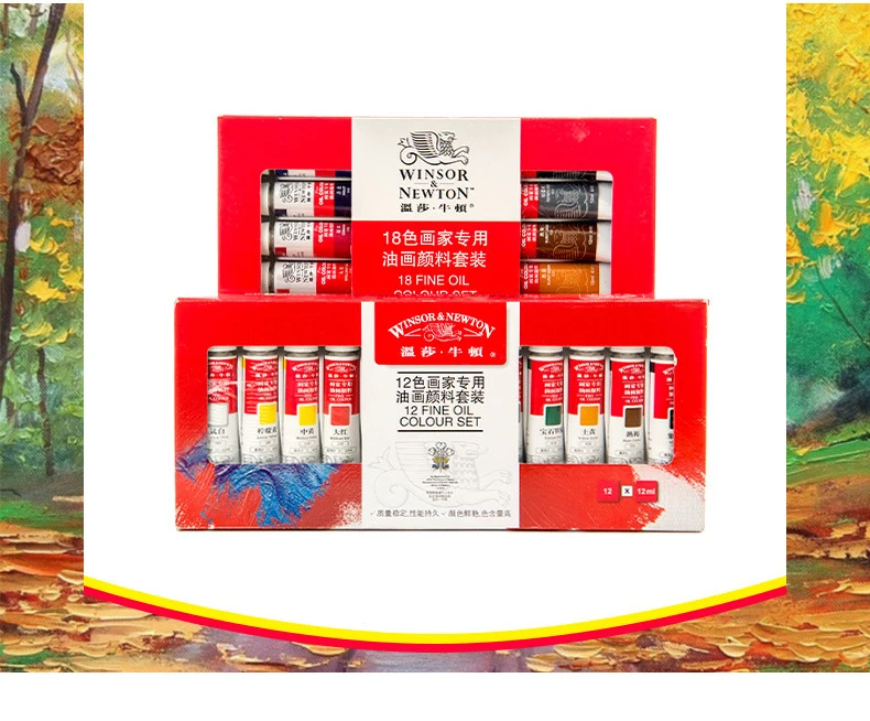 1 Set Winsor&Newton 12/18 Colors Professional Oil Paint Set for Artist Oil Painting Drawing Art Paint Supplies