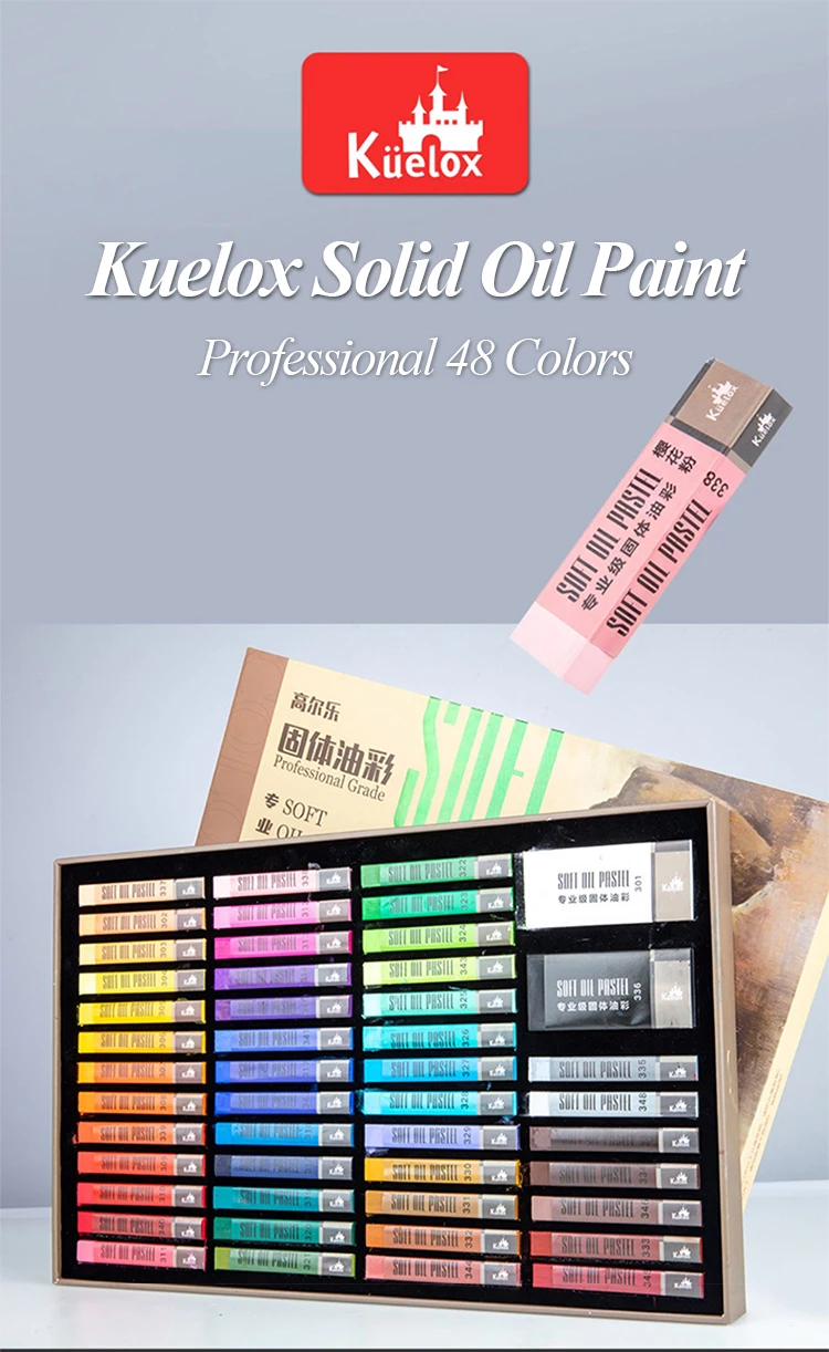 Kuelox 48 Colors Mini Professional Solid Oil Paint Portable Exquisitely Artistic Oil Painting Pigment for Student Art Supplies