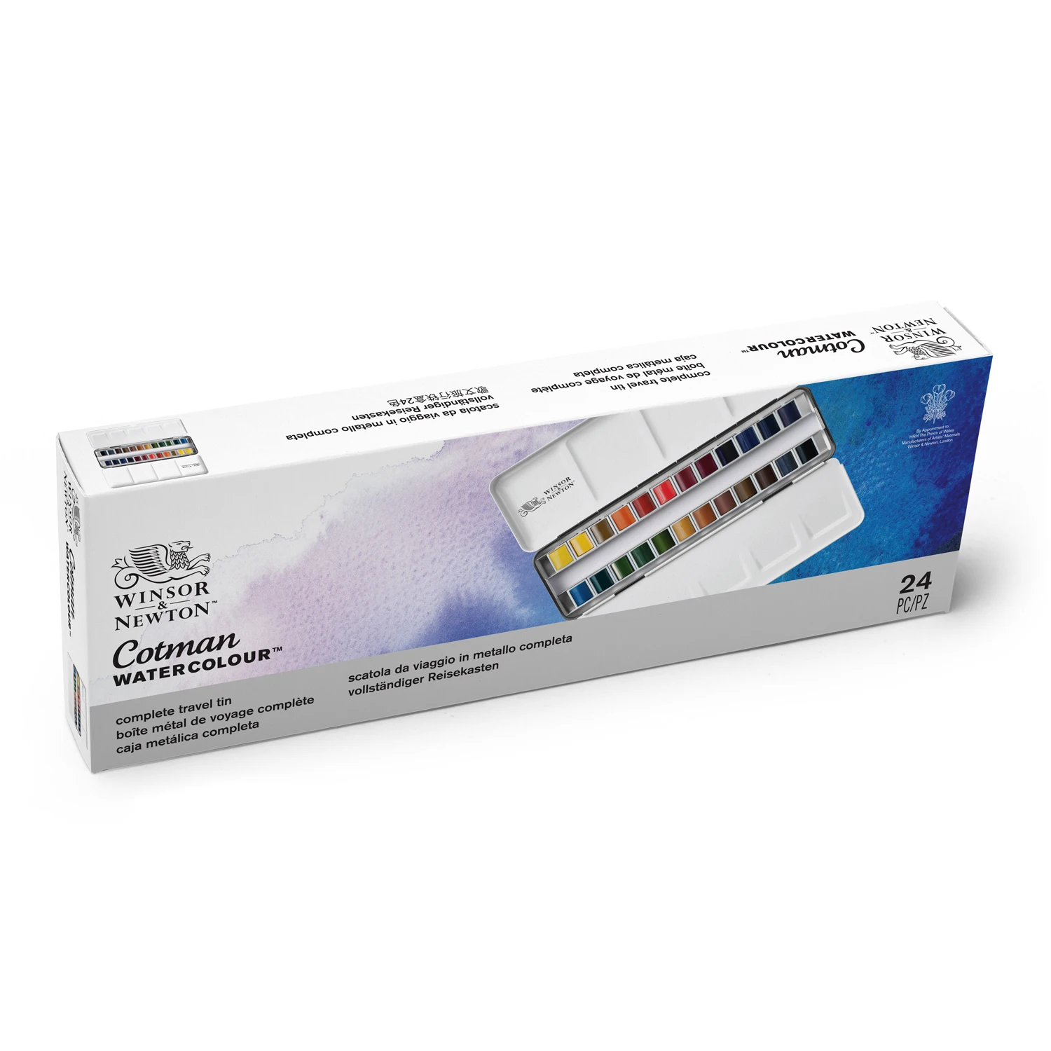 Winsor Newton Cotman Solid Watercolor Paint 24 Half Pans Colors Metal Color Pattle Set Professional Artist Pigment Aquarelle