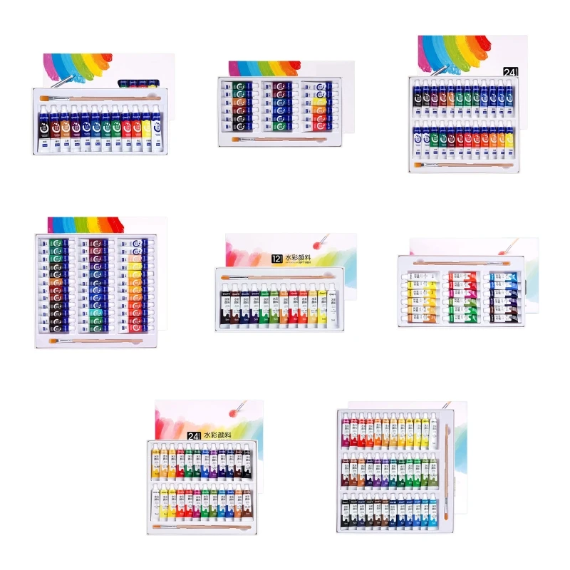 Gouache Paint Set Watercolor Tubes (0.17 oz, 5 ml) Rich Pigments Non Fading Washable Paints for Artist Hobby Painters 1XCE