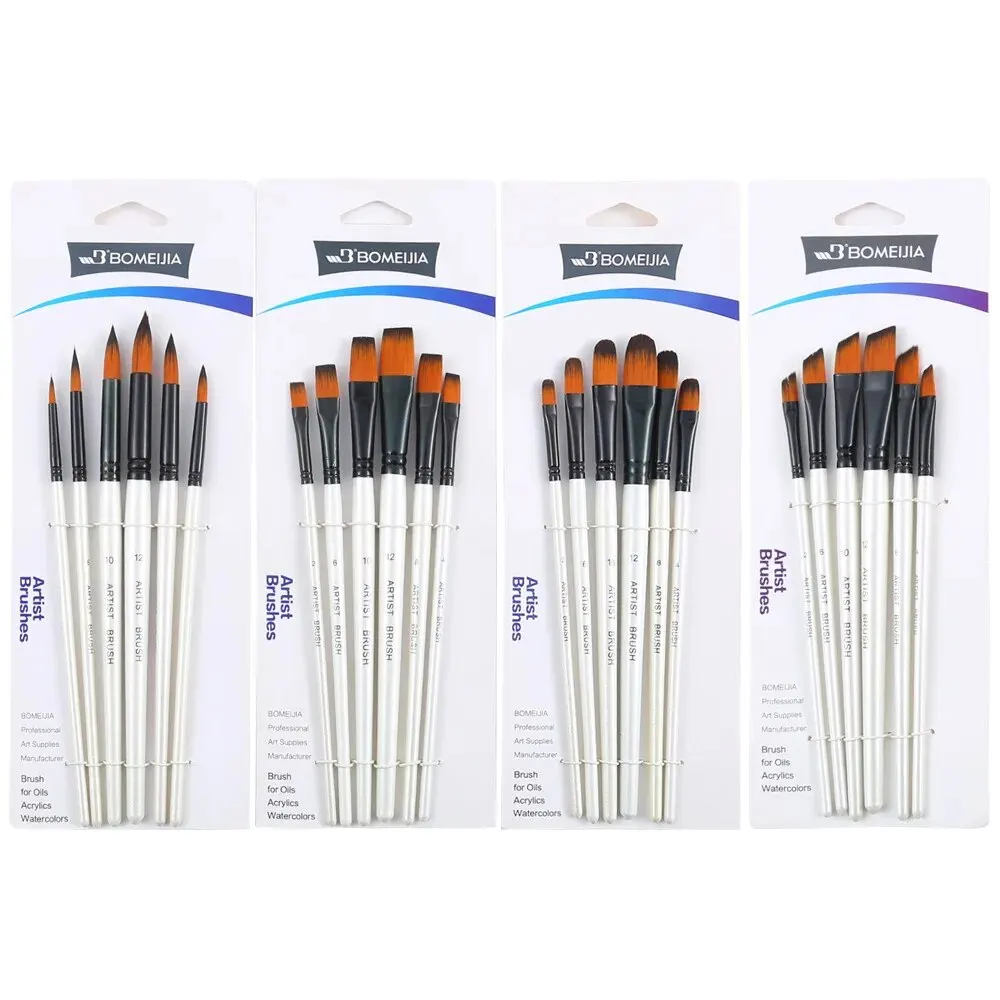 6pcs Artist Paint Brushes Set Artist Paintbrushes For Acrylic Oil Watercolor Acrylic Painting For Body Face Rock Canvas