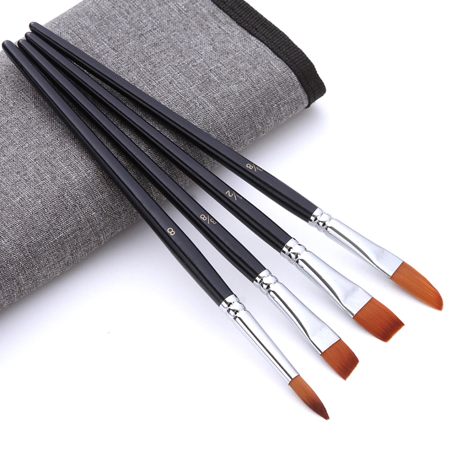 18pcs Artist Paint Brushes Set Bag Pack with Scraper Watercolor Brush Pen Nylon Hair Delicate Wooden Handle Paintbrushe