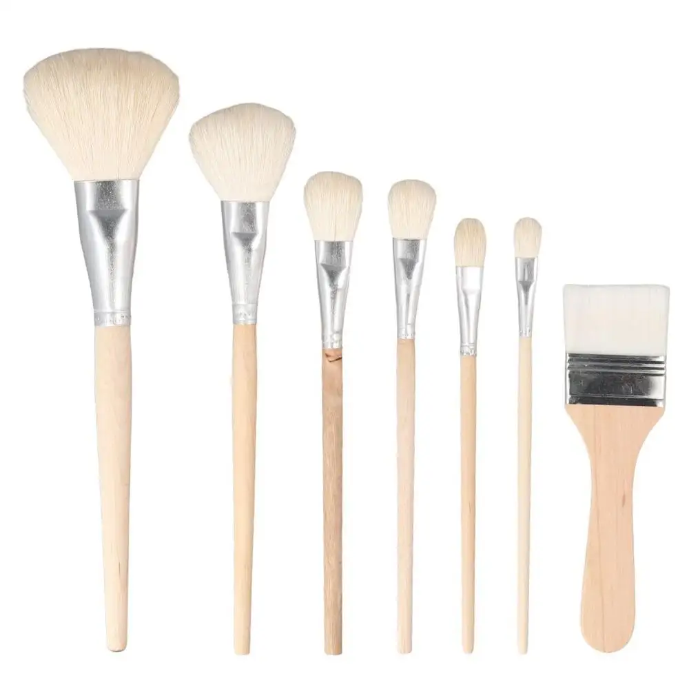 Goat Hair Mop Brush Wood Color Versatile Blending Brush Multifunctional Goat Hair Blending Brush For Watercolor