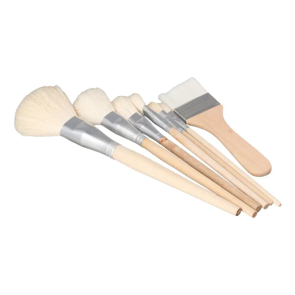 Goat Hair Mop Brush Wood Color Versatile Blending Brush Multifunctional Goat Hair Blending Brush For Watercolor