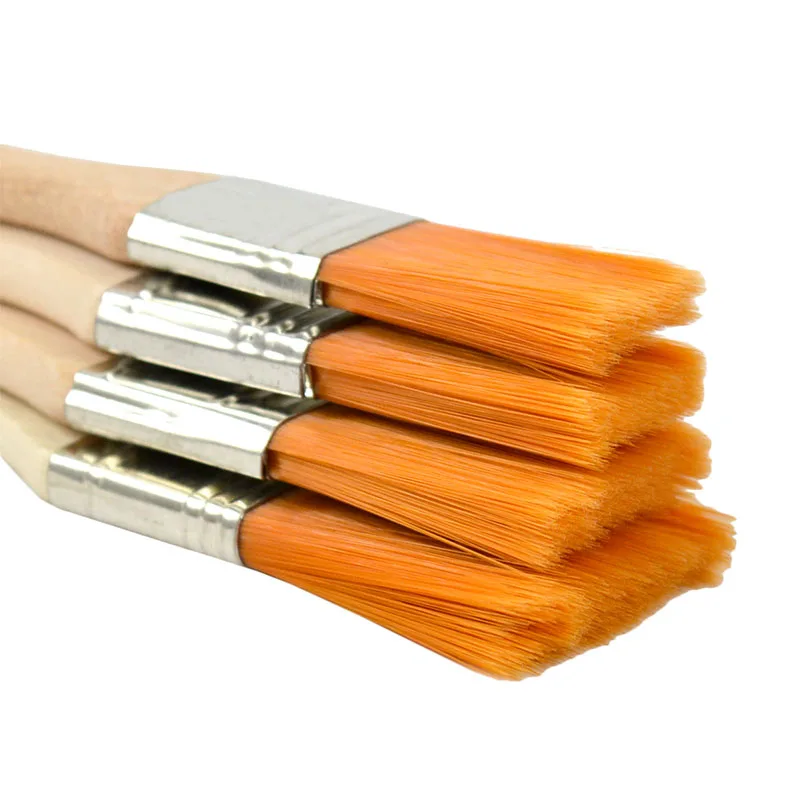 4Pcs Painting Brushes Wooden Handle Nylon Hair Acrylic Oil Painting Brush Kit for Artist Drawing Brush