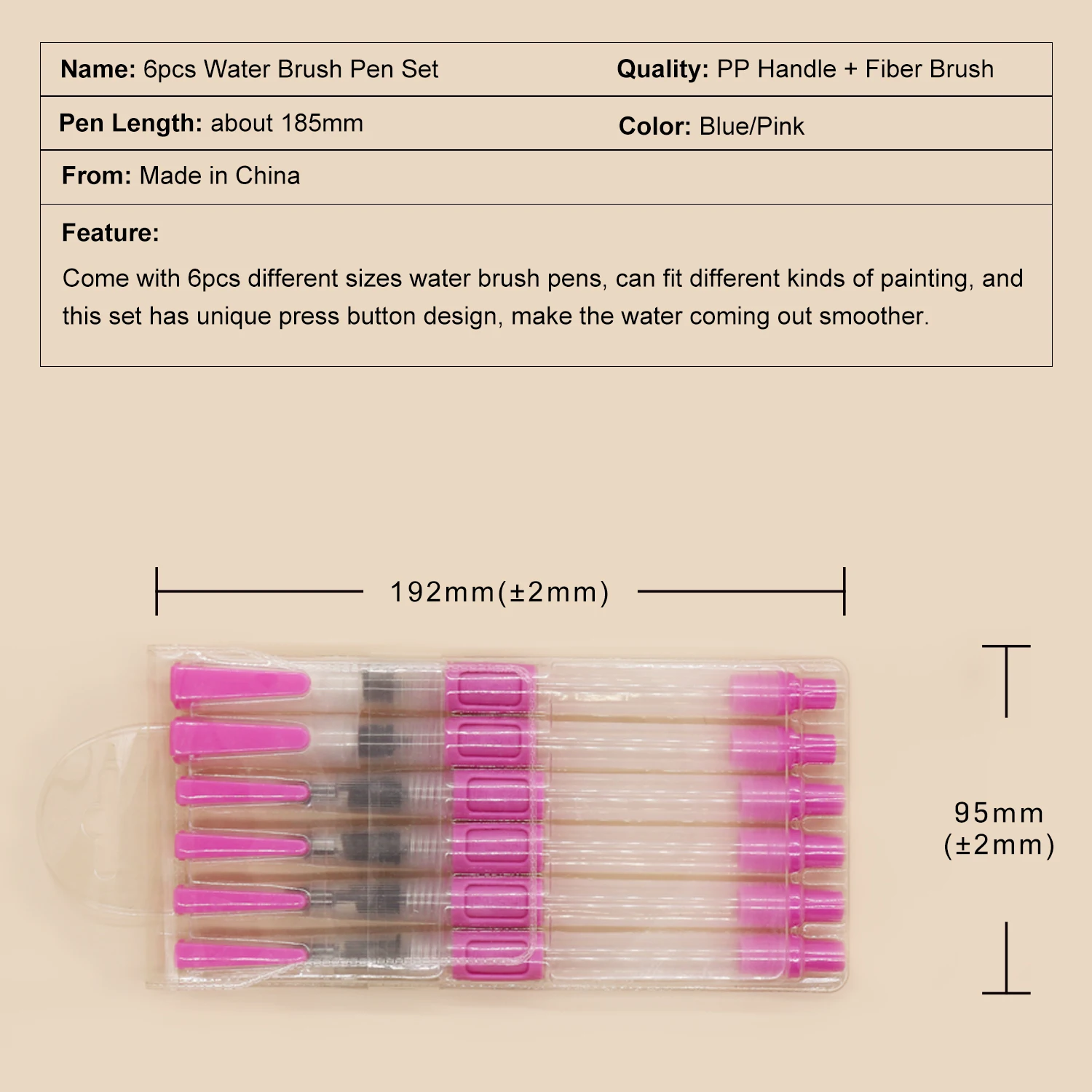 1/3/6Peices Refillable Paint Brush Water Color Brush Soft Watercolor Brush Ink Pen for Painting Calligraph Drawing Art Supplies