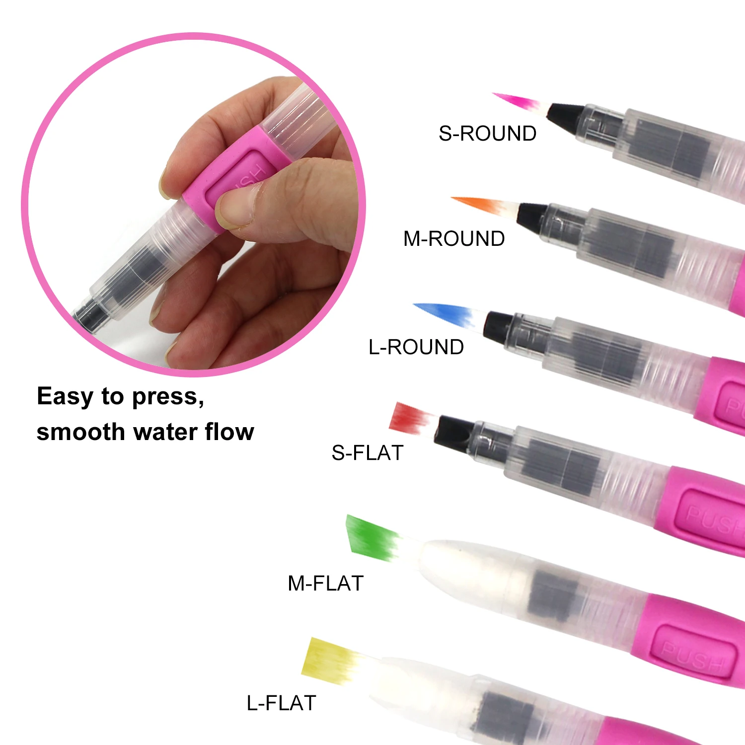 1/3/6Peices Refillable Paint Brush Water Color Brush Soft Watercolor Brush Ink Pen for Painting Calligraph Drawing Art Supplies