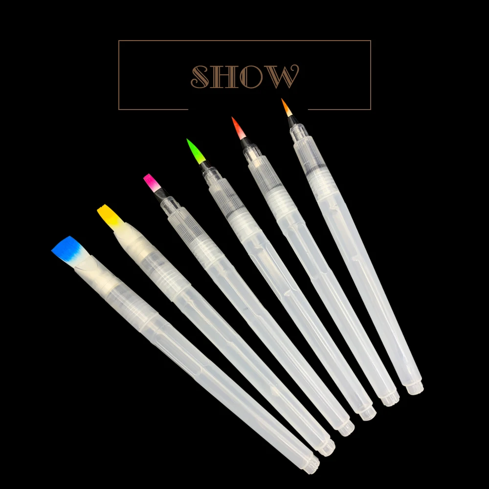 1/3/6Peices Refillable Paint Brush Water Color Brush Soft Watercolor Brush Ink Pen for Painting Calligraph Drawing Art Supplies