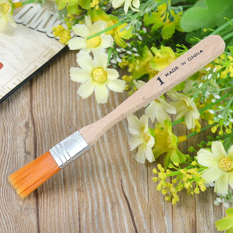 4Pcs Wooden Handle Nylon Hair Acrylic Oil Painting Brush Kit For Artist Drawing