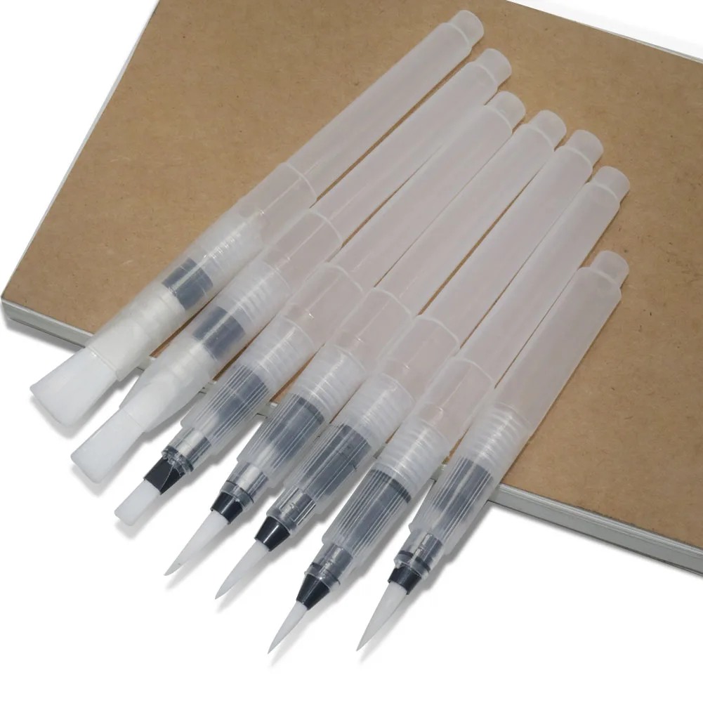 7 Pcs Watercolor Brush Pens Water Brush Pens Refillable Watercolor Brush Pens Water Paint Brushes for Watercolor Painting