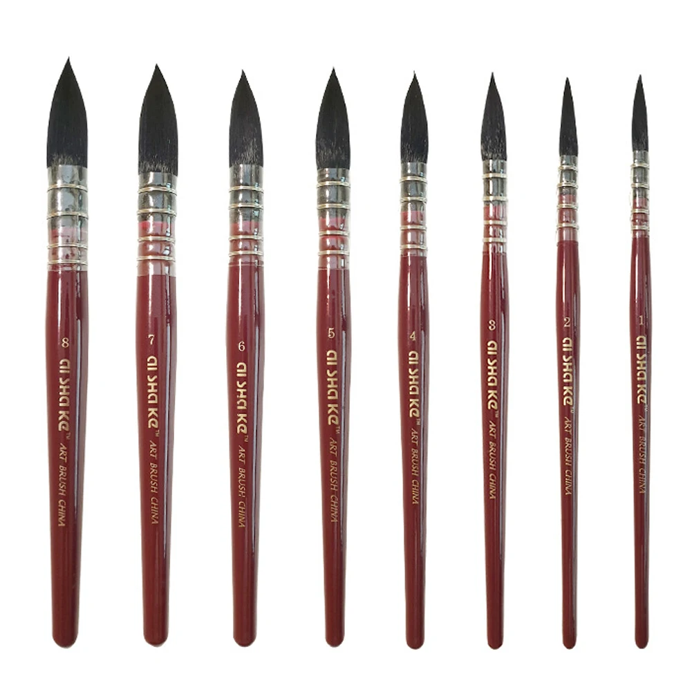 1PC Professional Watercolor Brush Wood Paint Brush Artist Hand Painting Brushes Water Color Gouache Drawing Art Brush Supplies